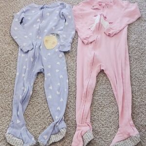 2 × Carter's Baby Girl 100% Cotton Sleep & Play Pajama 3t